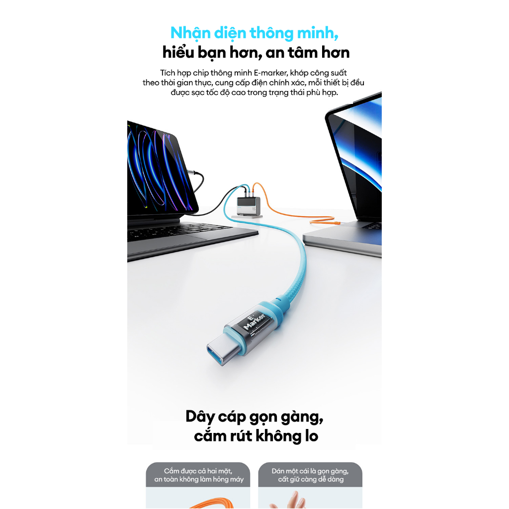 Cáp Sạc Nhanh CUKTECH CTC615W C-C 1.5m | Công Suất Sạc Max 240W (6A) | Truyền Dữ Liệu 480 Mbps | Bảo Hành 18 Tháng | BigBuy360 - bigbuy360.vn