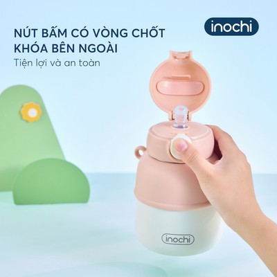 [KHẮC TÊN] Bình Giữ Nhiệt Inochi FUJI BEAR, Thép Không Gỉ 316  Cao Cấp. Giữ Nhiệt Tốt Đi Kèm Ống Hút