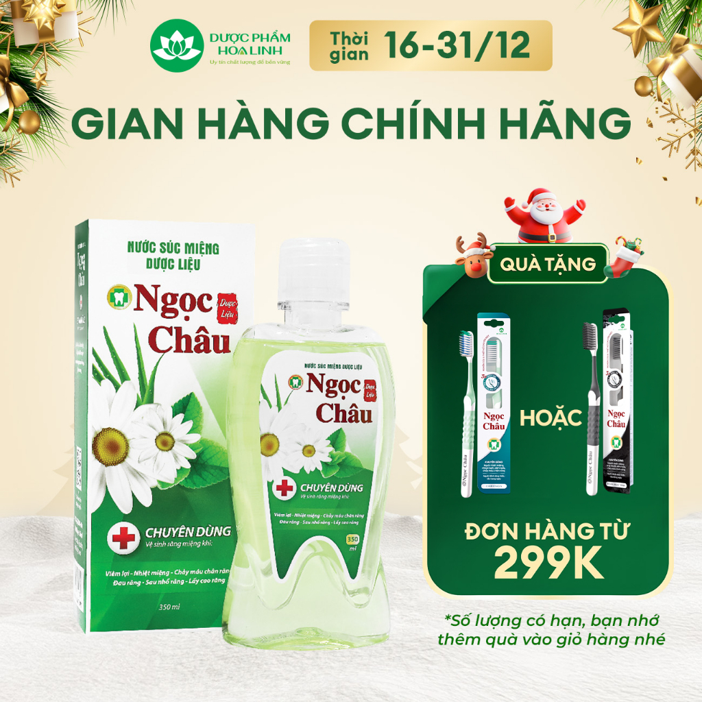 Nước súc miệng dược liệu Ngọc Châu 125ml - Ngăn nhiệt miệng, diệt khuẩn, giữ hơi thở thơm mát