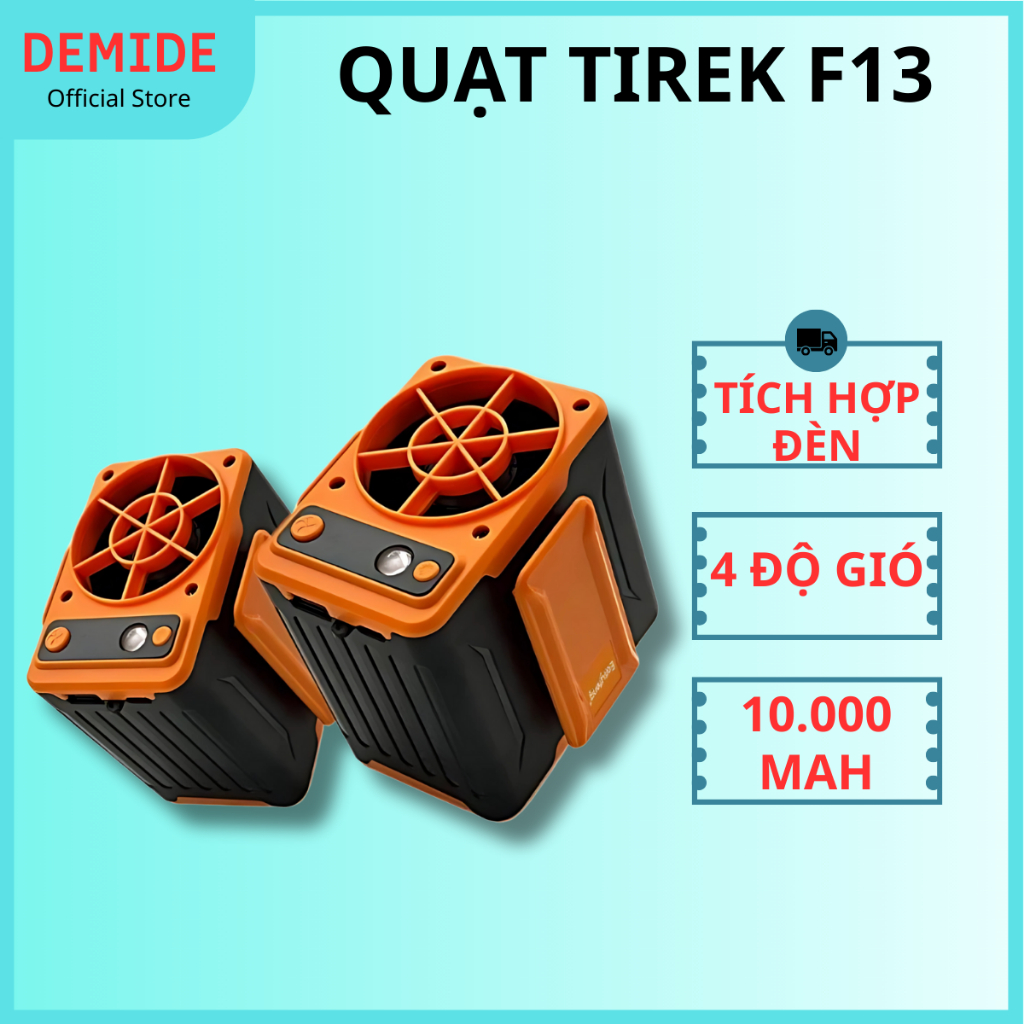 Quạt mini đeo thắt lưng Tirek F13 DEMIDE quạt làm mát lưng chạy liên tục 15-48h tích hợp sạc dự phòn