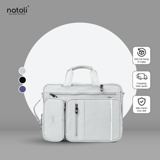  Cặp học sinh cấp 2 balo vuông Thương hiệu Natoli Cặp đa năng Balo nhiều ngăn BST Classic Multifunctional Backpack B17 