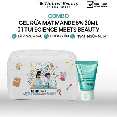 COMBO GEL RỬA MẶT MANDE 5% 30ML  01 TÚI SCIENCE MEETS BEAUTY