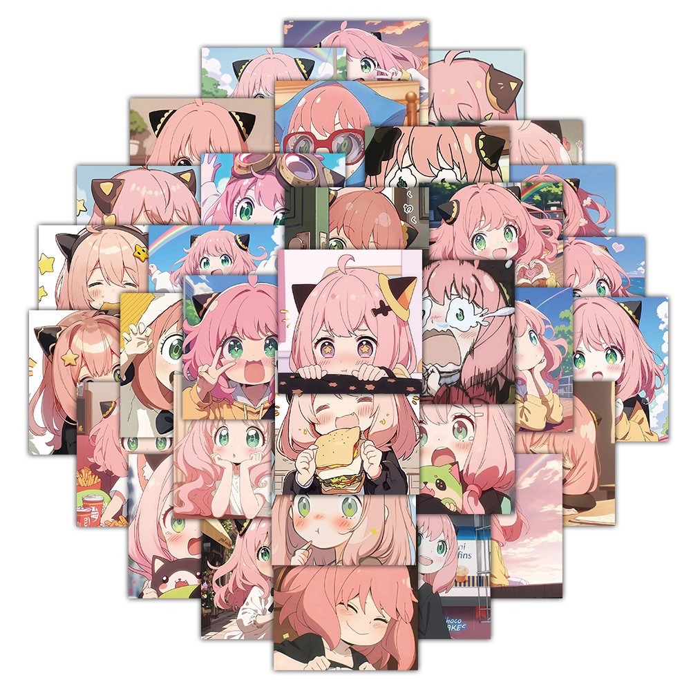 54 Set Hình dán Anya Forger, hình hoạt hình dễ thương, Sticker Anya Forger (Spy x Family) siêu đáng 