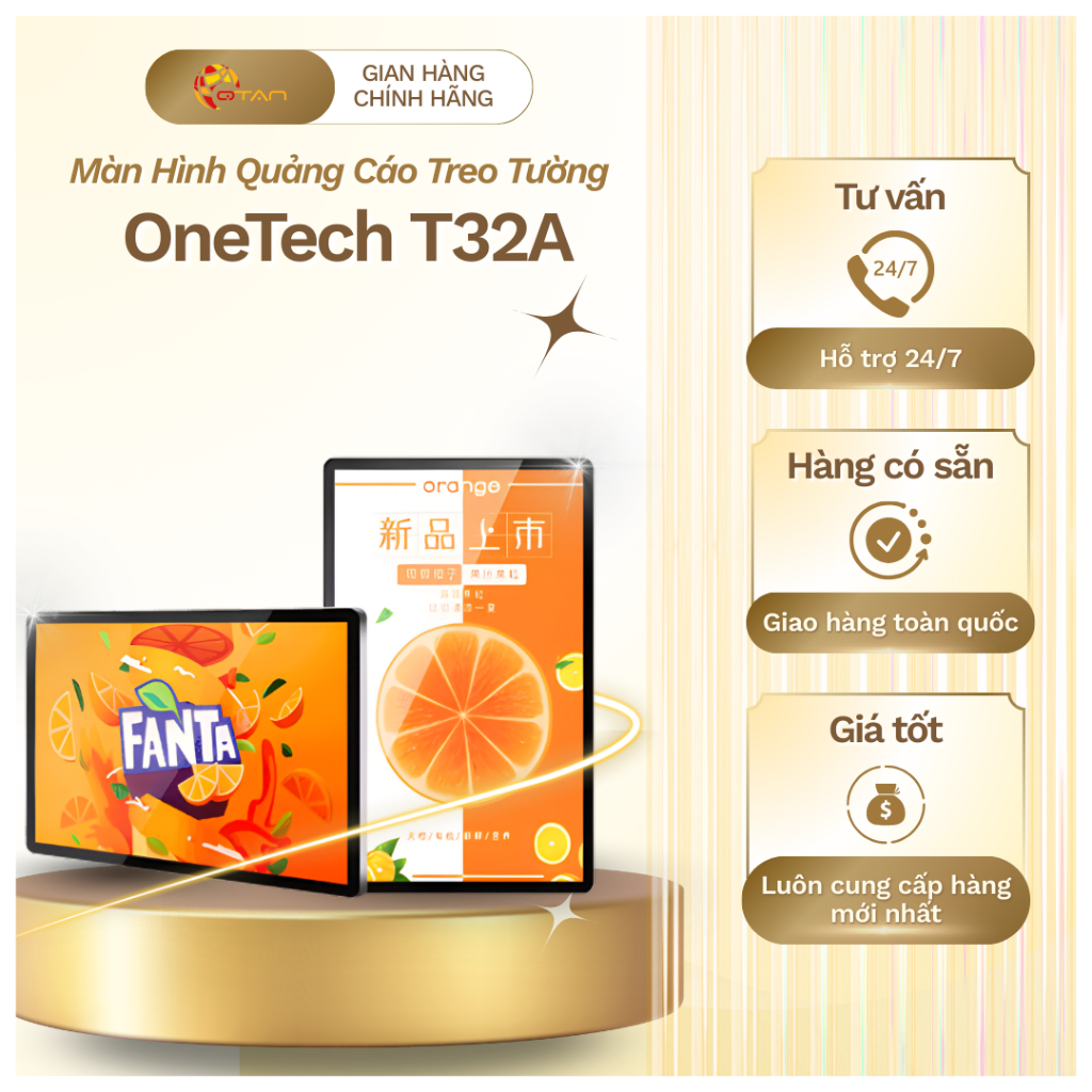 Màn Hình Quảng Cáo Treo Tường OneTech T32A 32 Inch Android, Màn Hình LCD Digital Signage