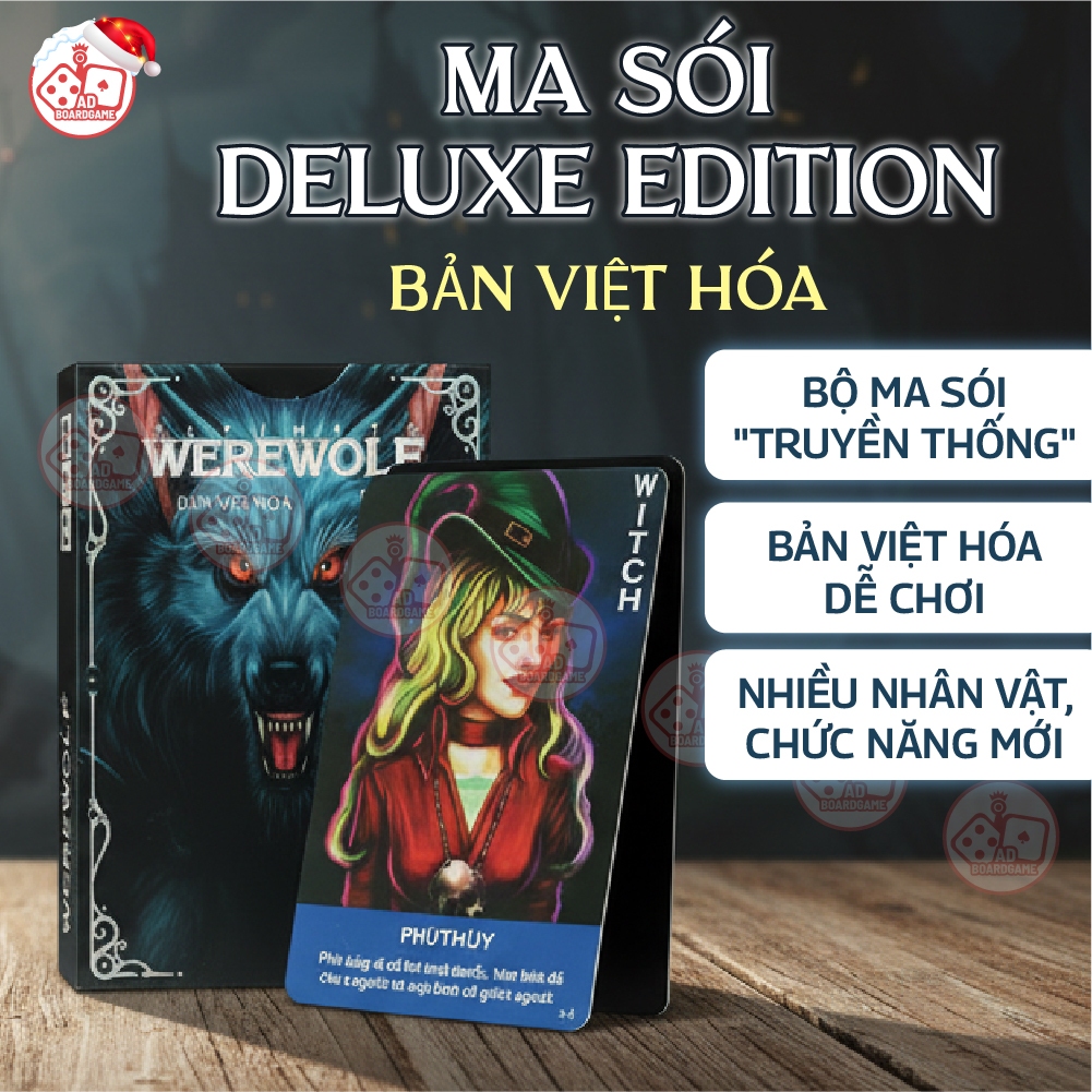 [SALE CHƠI TẾT] Bài MA SÓI Việt Hóa 55 Lá Đầy Đủ Nhân Vật Cơ Bản Và Mở Rộng, Trò Chơi Suy Luận Hay
