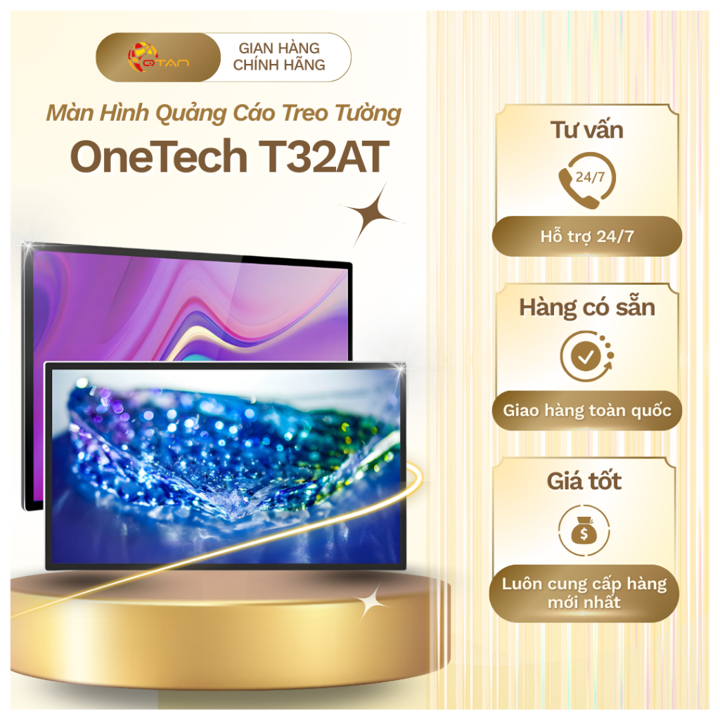 Màn Hình Quảng Cáo Treo Tường OneTech T32AT 32 Inch Cảm Ứng Android, Màn Hình LCD Digital Signage