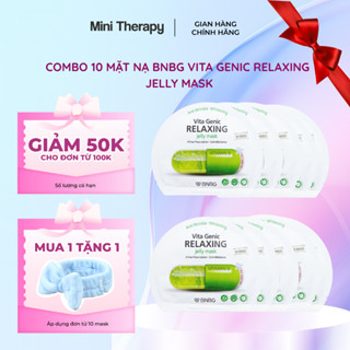  Combo 10 Miếng mặt nạ BNBG hỗ trợ phục hồi làm dịu da Vita Genic Relaxing Jelly Mask cho da nhạy cảm 30mlx10 