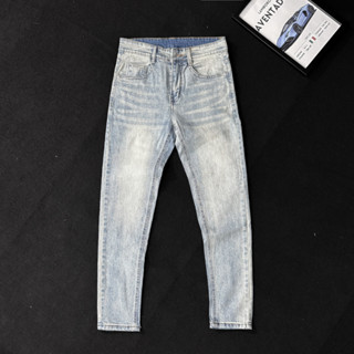  Quần jean nam was xanh bụi co dãn 4 chiều cực đẹp rin trơn from dáng skinny đẹp MS455 