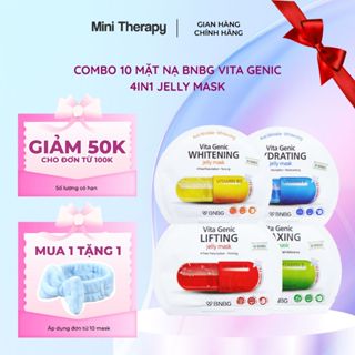  Combo 10 Miếng mặt nạ BNBG Mix Hỗ Trợ Phục Hồi Da Và Dưỡng Trắng BNBG Vita Genic Jelly Mask 30mlx10 
