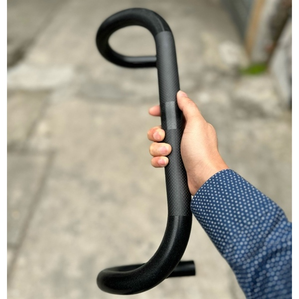 Ghi đông road carbon Pista chuyên cho xe Track 31.8 cong cho xe đạp