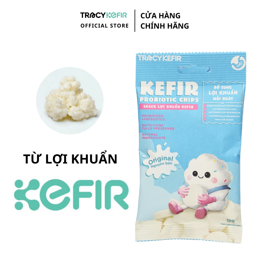Gói snack lợi khuẩn kefir vị nguyên bản 10g