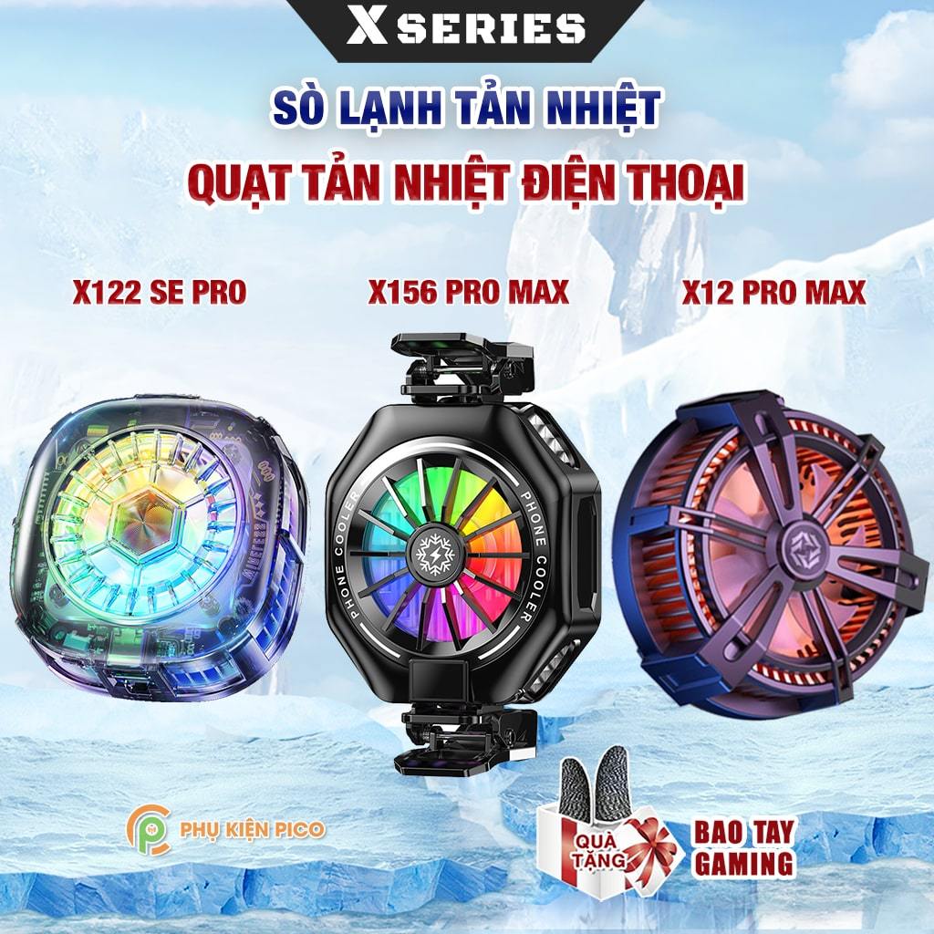 Quạt tản nhiệt điện thoại sò lạnh từ tính X122 SE / X100 / X12 Plus / X12 Pro Max màn hình hiển thị 
