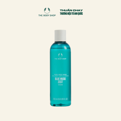 Tắm Gội Toàn Thân Blue Musk Zest Hair and Body Wash 250ml The Body Shop