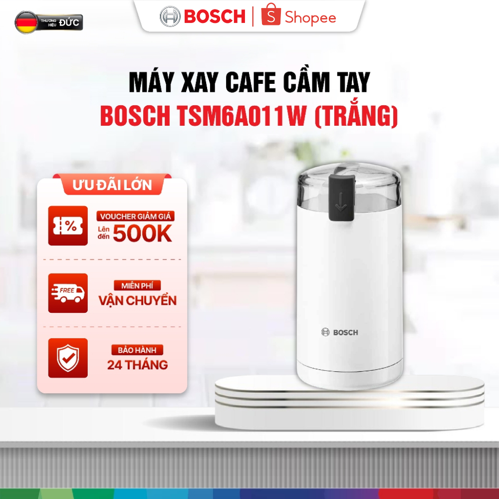 Máy Xay Cafe Cầm Tay BOSCH TSM6A011W Cao Cấp Từ Đức | Công Suất 180W | Dung Tích 75G | Bảo Hành 2 Năm