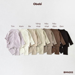  Bộ Quần Áo Cao Cổ Obebi Giữ Nhiệt Mềm Mại Thoải Mái Cho Bé Trai Bé Gái từ 6kg - 22kg BMN202 