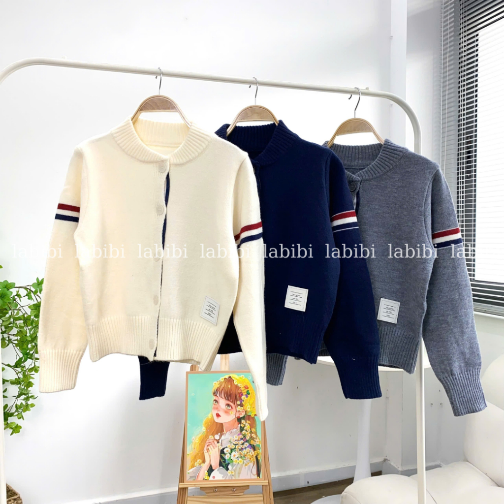 (Hàng QC) Áo Khoác Len Bomber Phối Tay Kẻ Sọc 3 Màu Chất Len Mềm Mịn, Labibi | BigBuy360 - bigbuy360.vn