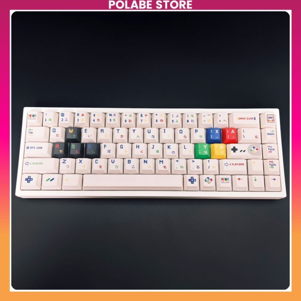 Keycap SFC White cherry profile Keycap Nitendo Mario Game bàn phím cơ Polabe Store Keycap FC Classic