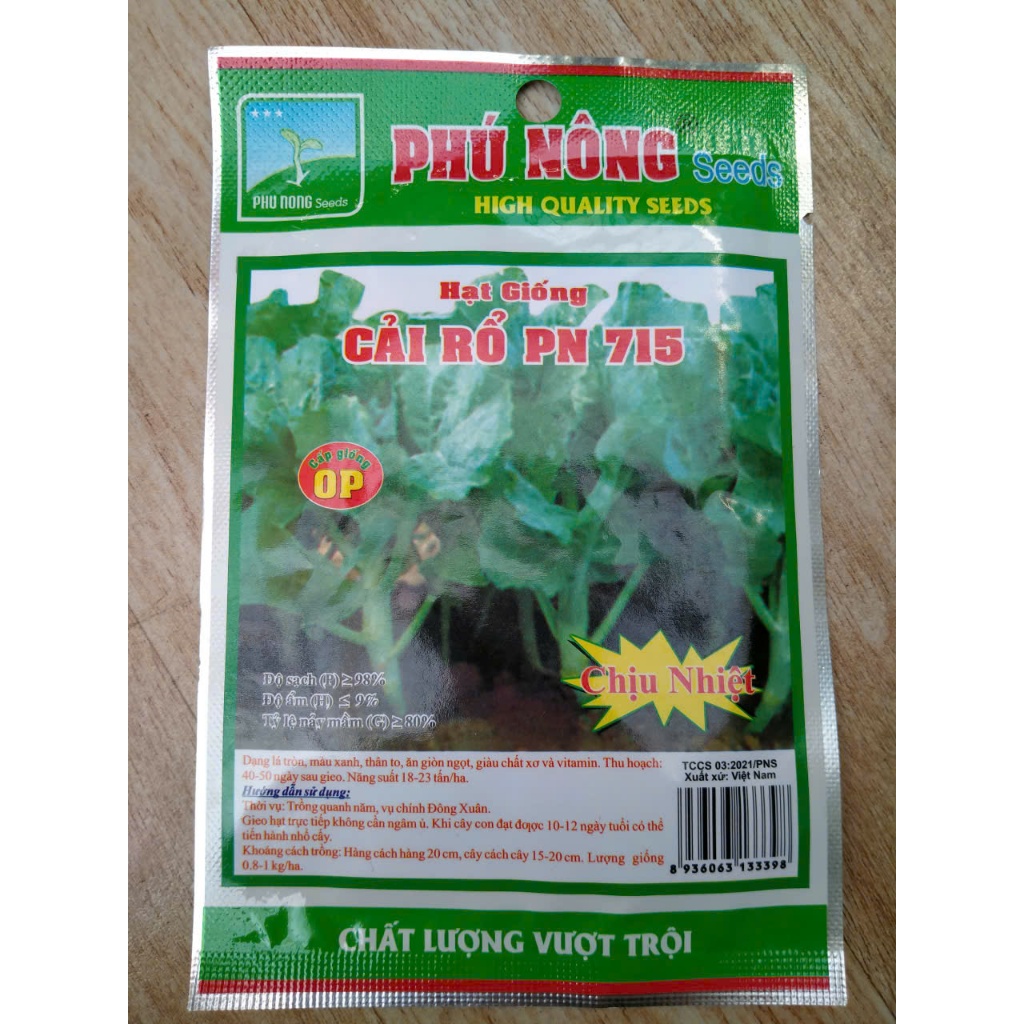 Hạt giống cải rổ chịu nhiệt Phú Nông Bịch 10g
