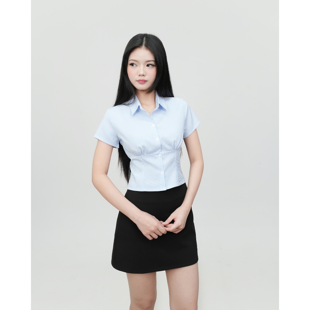 DALLA Áo sơ mi phom ngắn nhún ngực (SM18) Azrael Shirt | BigBuy360 - bigbuy360.vn