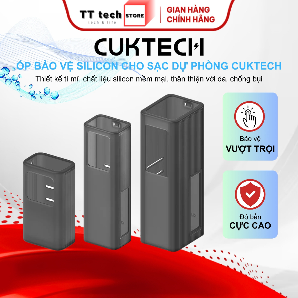Vỏ Bảo Vệ Silicon Cho Sạc Dự Phòng Cuktech PB1055, PB200U, PB100P, PB150P Chống Sốc, Bảo Vệ Tối Ưu