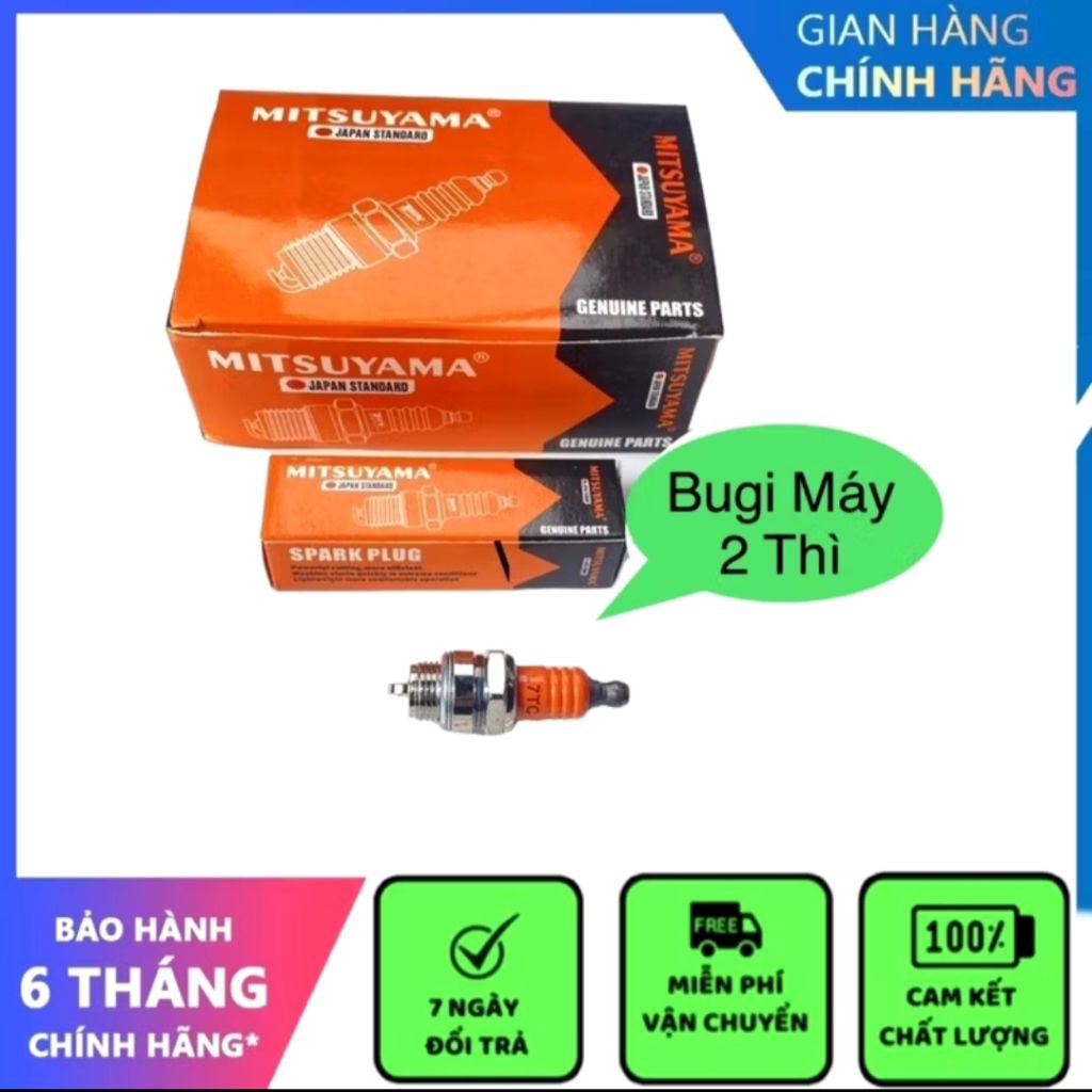 bugi chân ngắn dành cho máy cưa máy cắt cỏ máy bơm nước thương hiệu mitsuyama mã L7TC