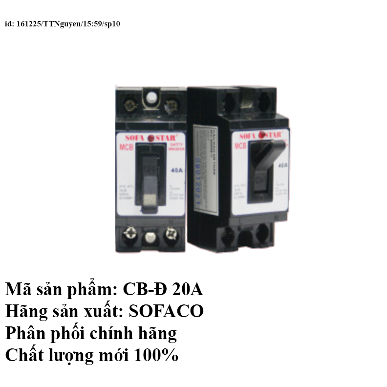 CB-APTOMAT TỰ ĐỘNG AN TOÀN CB-Đ 20A