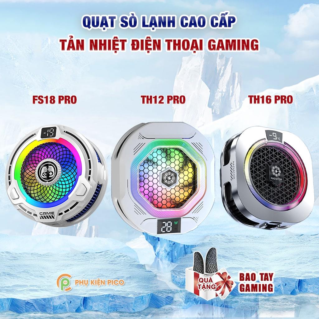 Quạt tản nhiệt điện thoại sò lạnh từ tính cao cấp TH10 TH12 Pro TH16 TH18 X156 Pro Max FS18 Pro AI
