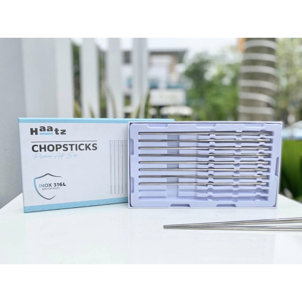 Bộ 10 đôi đũa inox 316L Haatz Hàn Quốc CIM316 bảo hành 24 tháng