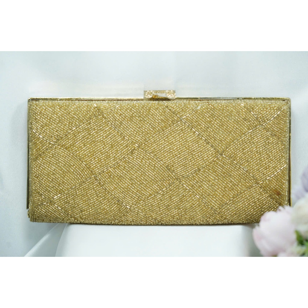 [ cangicungco ] VÍ Hạt Cườm Ánh Kim  – Secondhand – V39