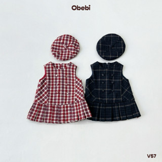 Váy Dạ Kẻ Đỏ Kèm Mũ Nồi Thời Trang Thu Đông Obebi Cho Bé Gái Chất Liệu Cao Cấp Mềm Mịn An Toàn Cho Bé từ 8-22kg V57.1 