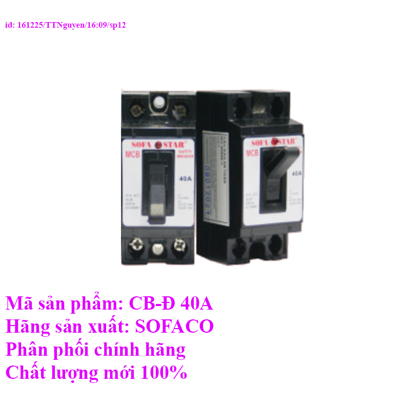 CB-APTOMAT TỰ ĐỘNG AN TOÀN CB-Đ 40A