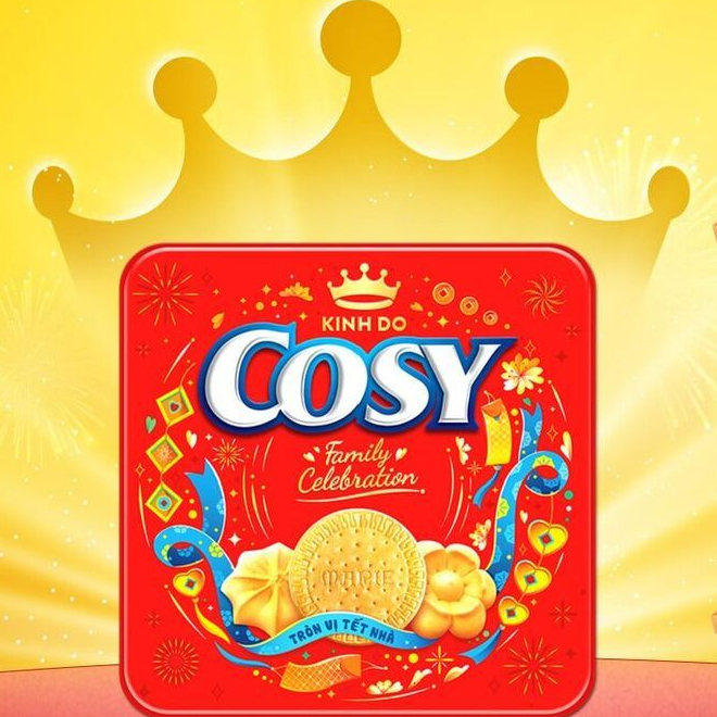 Bánh Quy Bơ Thập Cẩm & Bánh Quy Sữa Cosy TẾT (Hộp Thiếc 408g) - Giòn Ngon, Dinh Dưỡng, Quà Tặng Tết