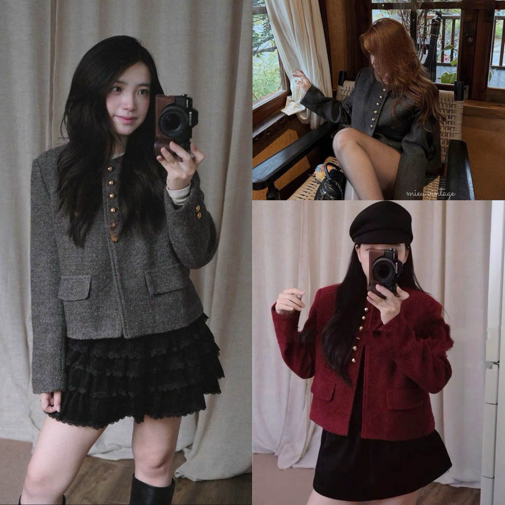 [A0.281] Áo Khoác Dạ Nắp Túi Khuy Nấm Hàng 2 Lớp Có Độn Vai 4 Màu Đứng Form | BigBuy360 - bigbuy360.vn