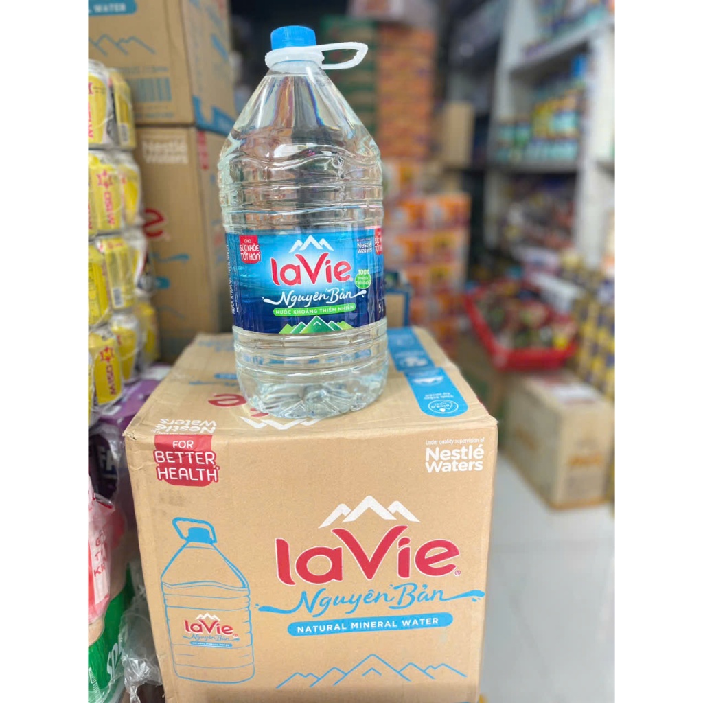[HỎA TỐC ] 1 Thùng 4 chai Nước khoáng thiên nhiên lavie 5 Lít