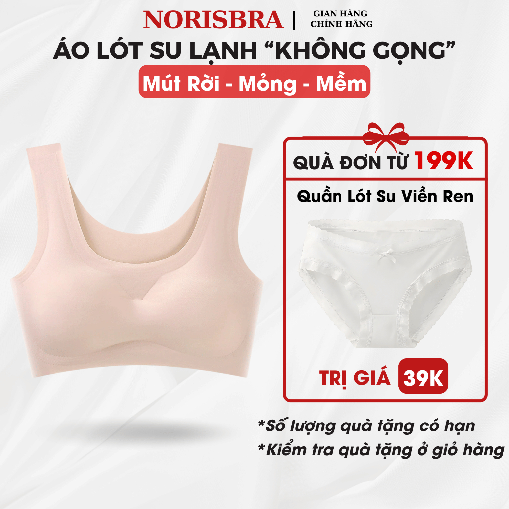 Áo ngực không gọng mềm mại vải su thoáng mát, áo bra nữ mút mõng ôm ngực tôn dáng NORISBRA A5262