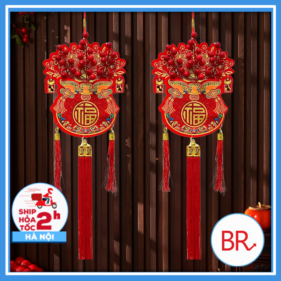 Liễn Treo Túi Tiền Đào Đông Đỏ Trang Trí Tết 2026-Dây liễn,Dây Khánh Treo Cửa Nhà Hàng Cafe Mang Lại