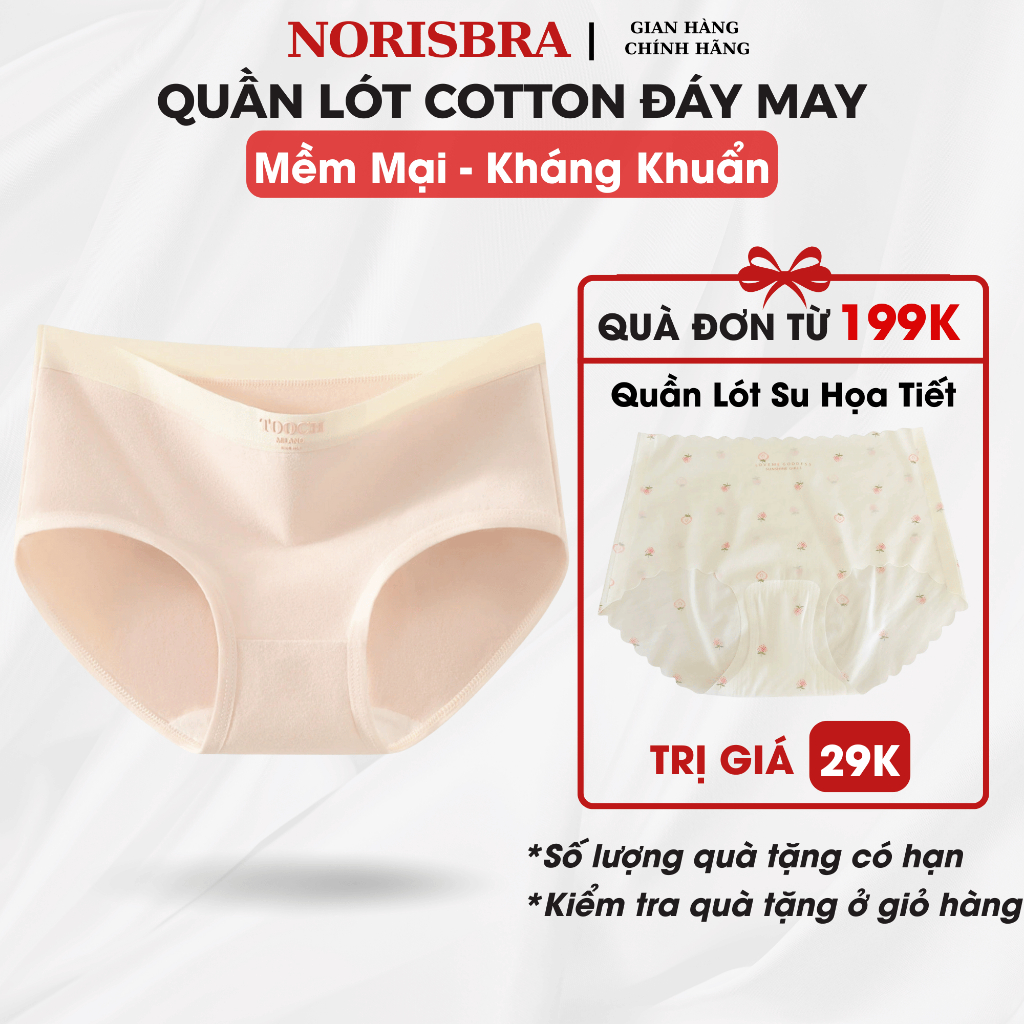 Quần Lót Nữ Cotton Mềm Co Giãn Thoáng Khí, Quần Chip Nữ Đáy May Kháng Khuẩn NORISBRA L4111