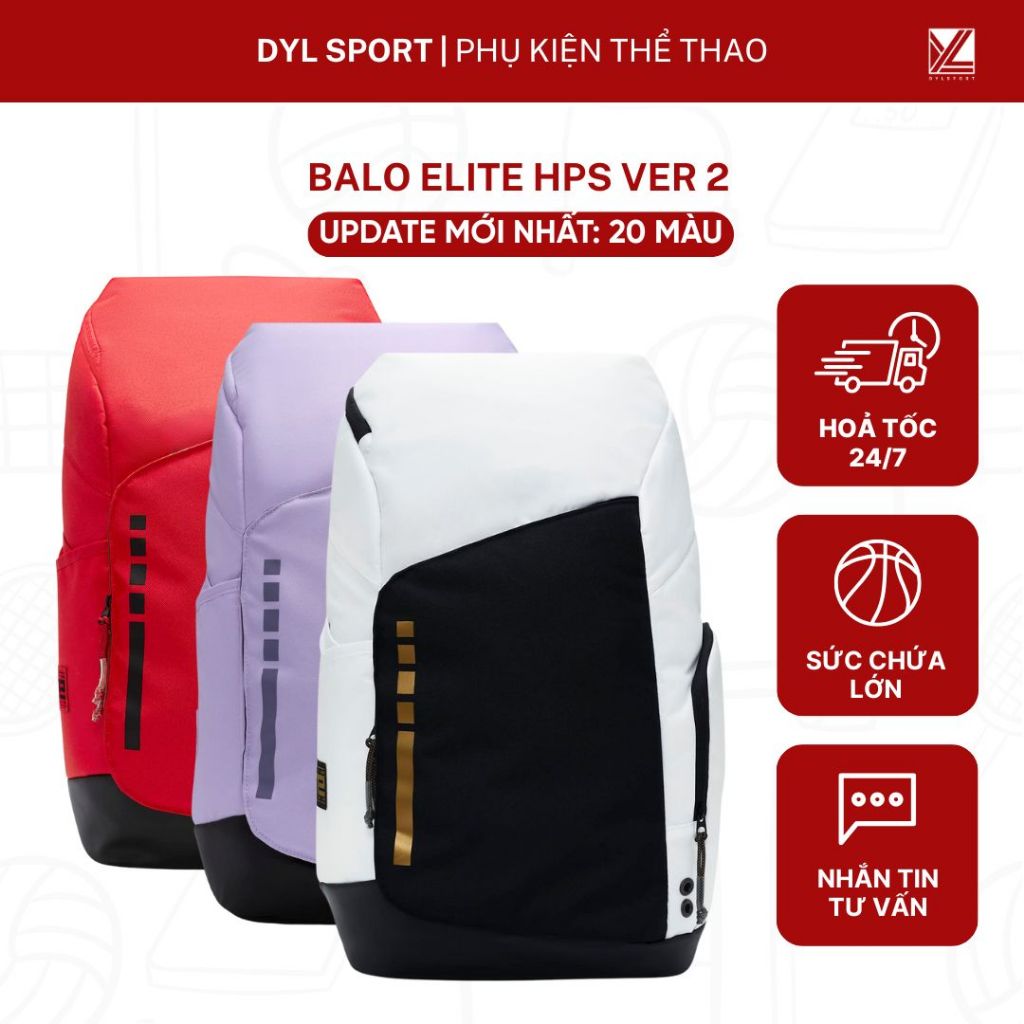 Balo thể thao Elite HPS Ver 2 Backpack | Balo bóng rổ quốc dân full màu, có quai đệm khí air