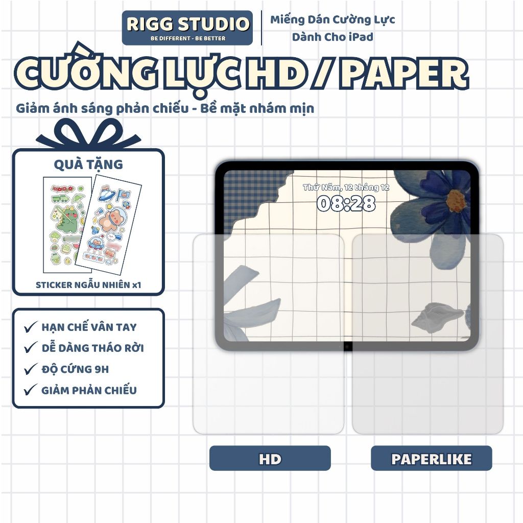 Miếng Dán Cường Lực Paperlike - HD Độ Cứng 9H Dành Cho iPad M3 2025, iPad Gen 11, iPad Pro 2024