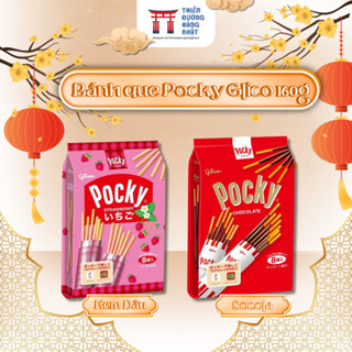   TẾT 2026  Bánh que Pocky Nhật Bản 2 vị dâu socola  8 gói nhỏ  