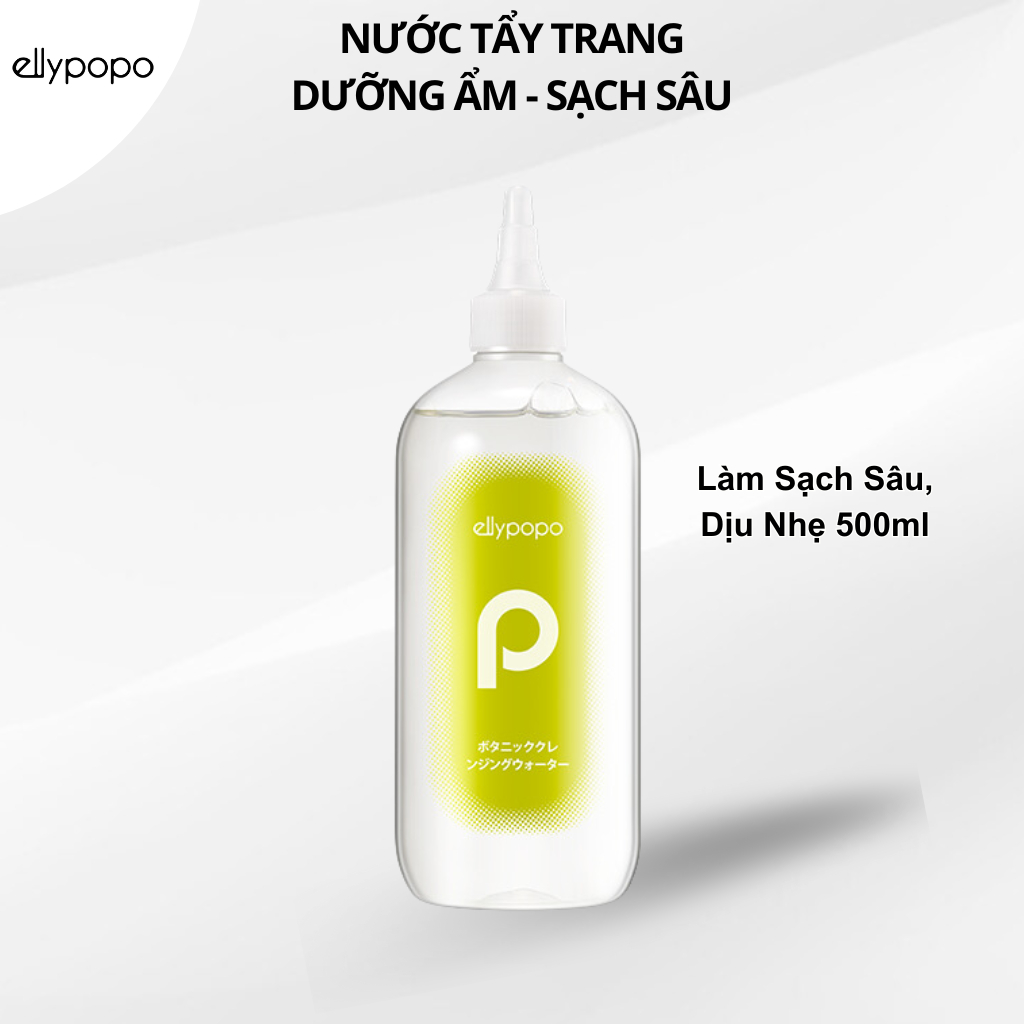 Nước Tẩy Trang ELLYPOPO Nhật Bản, nc tẩy trang Chiết Xuất Rễ Nhân Sâm Làm Sạch Sâu, Dưỡng Da - 500ml