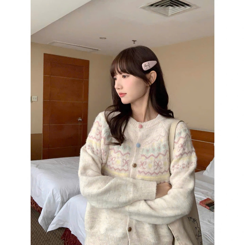 [ẢNH THẬT] Áo len hoạ tiết YUMMY phối màu độc đáo, Áo len phối cúc đa sắc phong cách Hàn Quốc CA60 | BigBuy360 - bigbuy360.vn