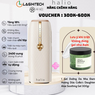   Tặng kèm gel Nha Đam  Máy Triệt Lông Lạnh Sapphire Halio InfinityGlow Advanced IPL Sapphire Cooling Hair Removal Device 
