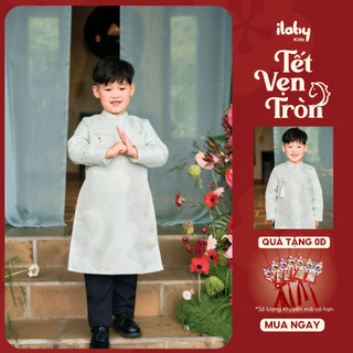   ĐỘC QUYỀN  Áo dài bé trai ILABY áo dài cách tân bé trai áo dài THANH QUÝ không quần chất liệu gấm cao cấp  3706  