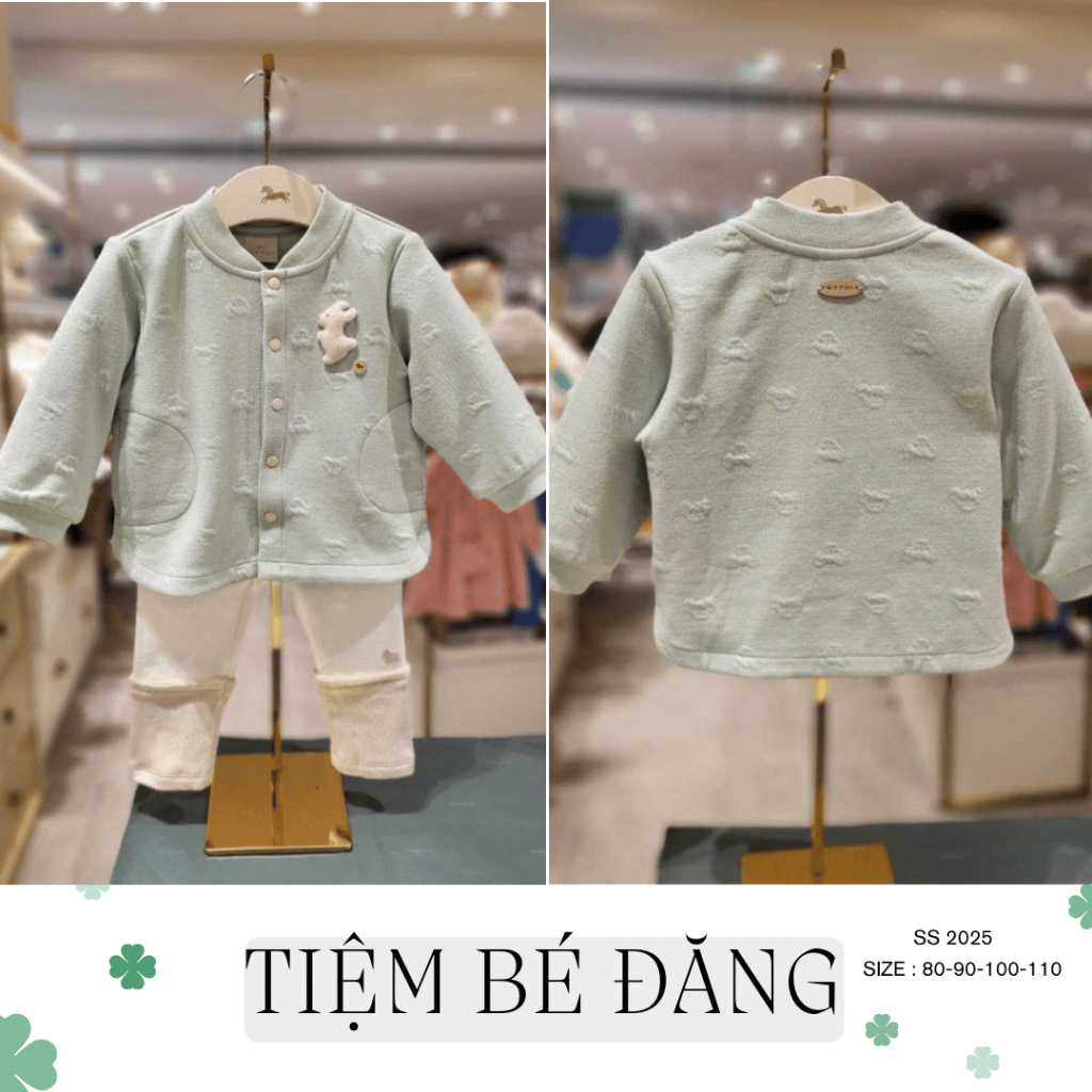 Set Ettoi rmk xanh có gấu dễ thương cho bé trai và bé gái