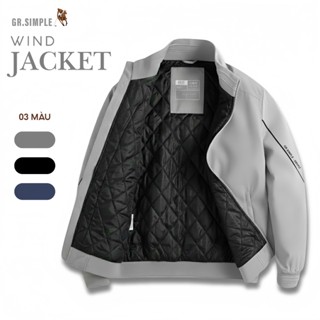  Áo khoác nam bomber lót chần bông lót lông cừu siêu cản gió GRSIMPLE 2 lớp siêu ấm 