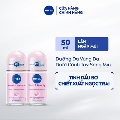 Bộ 2 Lăn Khử Mùi NIVEA Pearl&Beauty Dưỡng Sáng Da Ngọc Trai (50 ml) - 83735x2