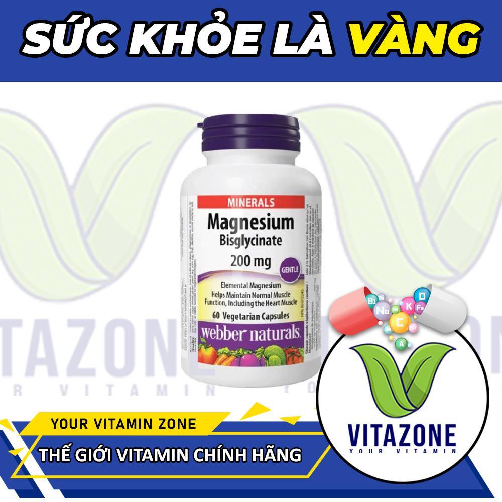Webber Naturals Magnesium 200mg – Hỗ Trợ Xương Khớp