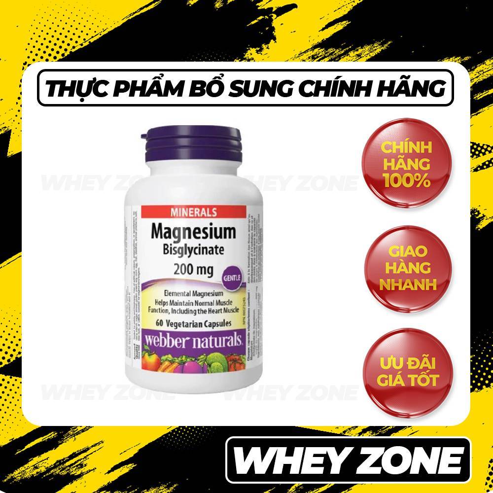 Webber Naturals Magnesium 200mg – Ngủ Ngon, Ít Căng Thẳng