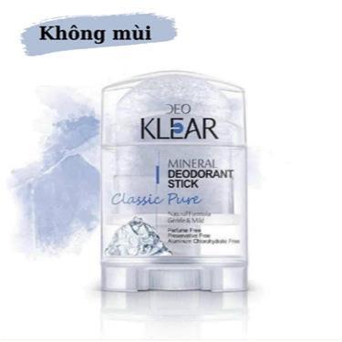 Lăn Khử Mùi Deo Klear Đá Khoáng Không Mùi Classic Pure (C/70g) Thái Lan